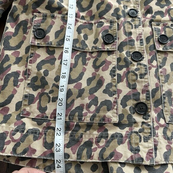 VERONICA BEARD M Mercer Leopard Print Beige Khaki Button Jacket - Picture 10 of 14